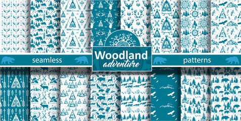 Woodland Adventure Seamless Pattern © Viktoriia Protsak