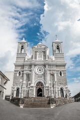 Fototapeta na wymiar Catholic church with towers in Sri Lanka