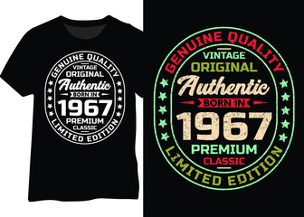 Original vintage 1967 birthday design for retro typography, posters, mugs, t-shirts. 1967 birthday design for t-shirt, poster, or mug.
