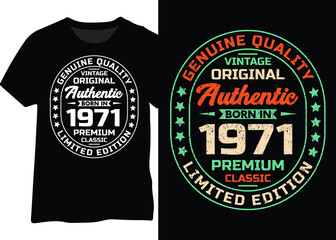Original vintage authentic born in 1971 retro typography design for t-shirts, posters, and mugs.