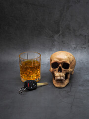 Don't Drink and Drive - Skull, Keys and Drink