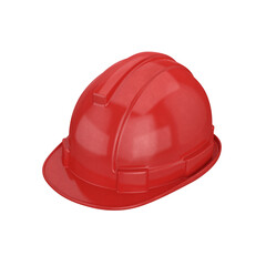 Fototapeta premium Hard hat red on white background, 3d render