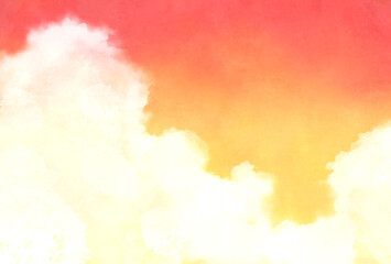 背景素材_水彩テクスチャ_夕焼け