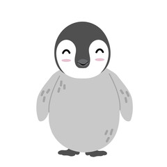 Happy cartoon penguin Character icon