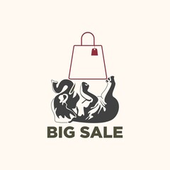 Set elephant logo - vector illustration, emblem design on icon background