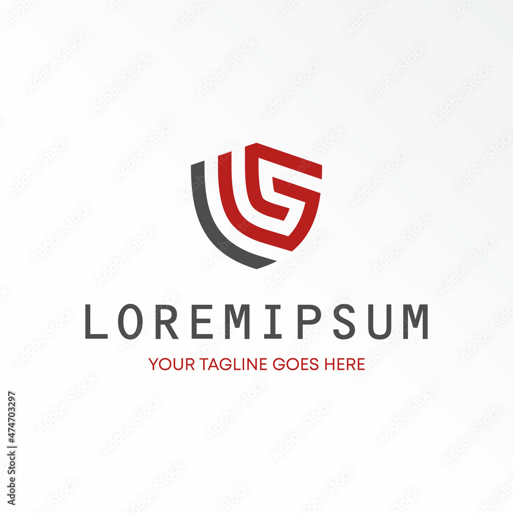 Poster letter or word is or ls line font in guard shield image graphic icon logo design abstract concept ve