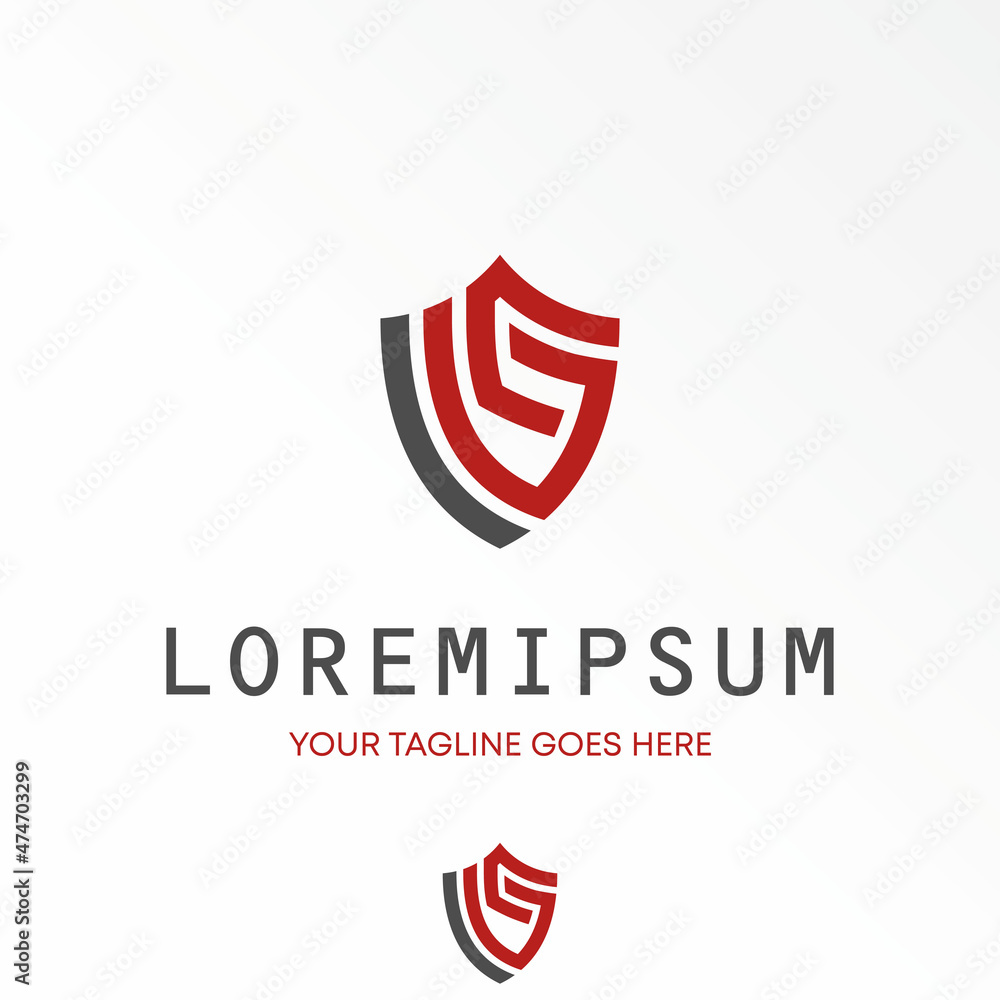 Poster letter or word ls font in line guard shield image graphic icon logo design abstract concept vector s