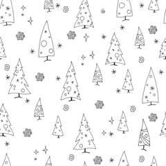 seamless pattern with christmas trees