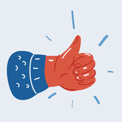Vector illustration of hand showing thumbs up