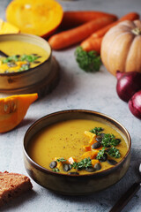 Bowls served with seasonal pumpkin cheese	