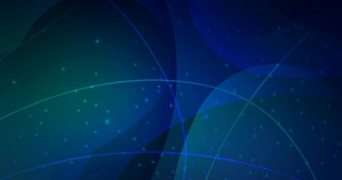 4K looping dark blue, green flowing video with straight lines, dots. Modern abstract moving illustrations with colorful lines. Movie for a cell phone. 4096 x 2160, 30 fps.