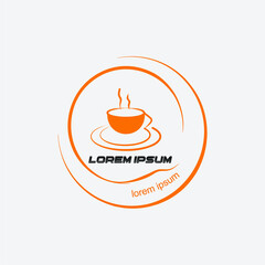 Logo design template, with a cup of coffee suitable for coffee cafe logo