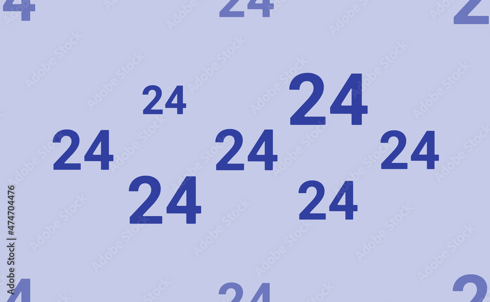 Poster seamless pattern of large isolated blue around the clock symbols. the pattern is divided by a line o