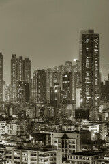 Night scenery of skyline of downtown district of Hong Kong city