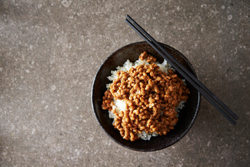 Natto over white rice