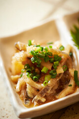 Cooked with tuna skin sauce