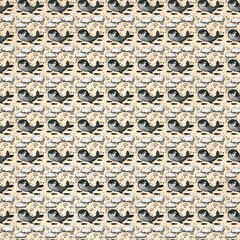 seamless pattern with whale 