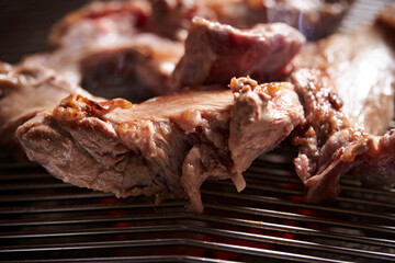 grilled meat on the grill