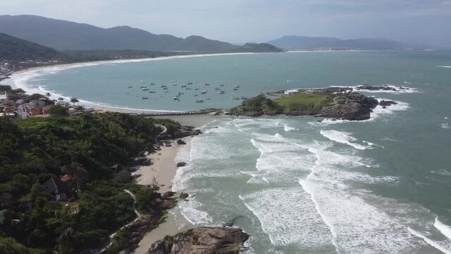 Matadeiro Armação Beach Florianopolis Island Santa Catarina Brazil Coast Shoreline Nature Green Blue Threes Lanscape