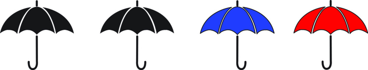 Set Of Umbrella Icons