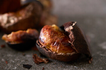 roasted chestnuts on the grill