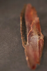 Dried Katsuobushi on marble background 