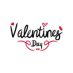 Valentine's day background with handwriting illustration