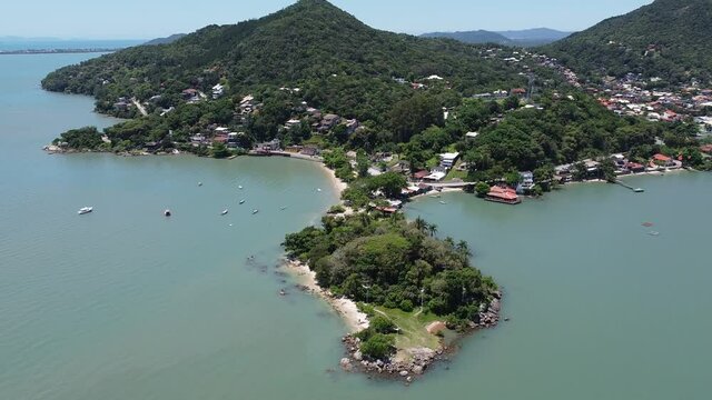 Sambaqui Florianopolis Island Santa Catarina Brazil Coast Shoreline Nature Green Blue Threes Lanscape