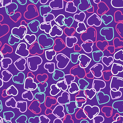 A purple seamless pattern of hearts for Valentines Day - 474709072
