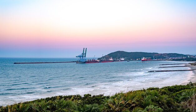 Imbituba Harbor seen from Praia do Porto Beach