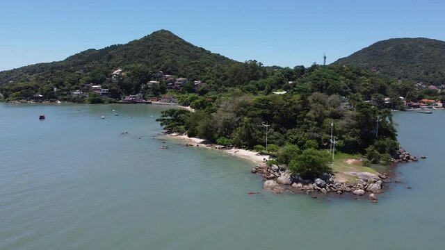Sambaqui Florianopolis Island Santa Catarina Brazil Coast Shoreline Nature Green Blue Threes Lanscape