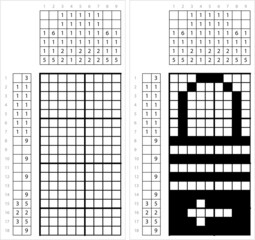 Fototapeta premium Lock Icon Nonogram Pixel Art M_2112001