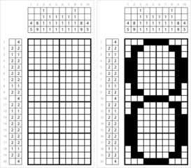 Fototapeta premium Number Eight Nonogram Pixel Art M_2112001
