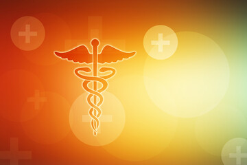 2d illustration medical health care symbols futuristic background
