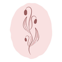 Abstract Boho Branch with Buds