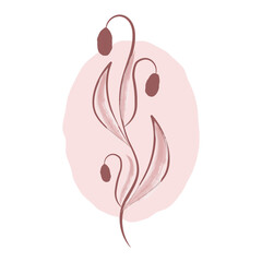Abstract Boho Branch with Buds