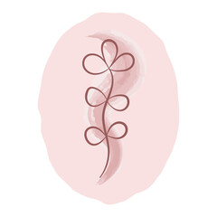 Abstract Boho Branch with Flower