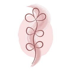 Abstract Boho Branch with Flower