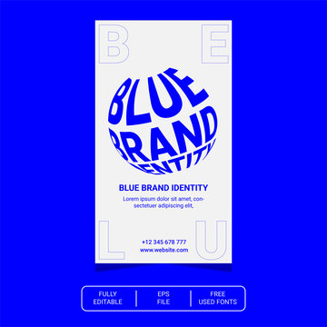 social media template for brand with blue identical color