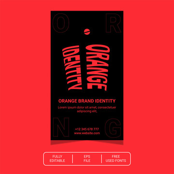 social media template for brand with orange identical color