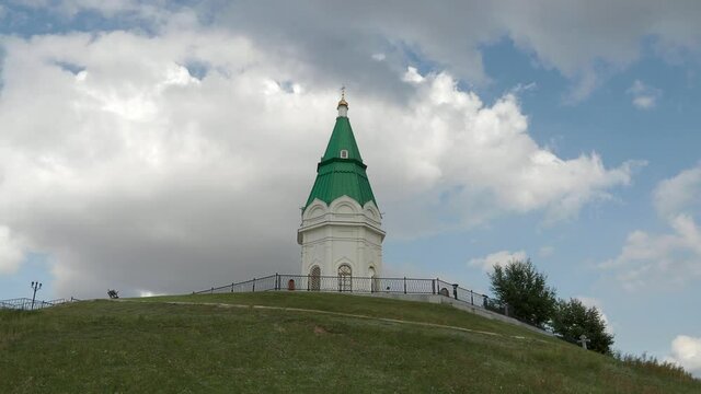View of the Paraskeva pyatnica or pyatnitsa at the Karaulnaya hill in Krasnoyarsk, video 4k resolution