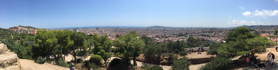 Fototapeta na wymiar barcelona park guell panorama