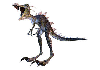 3D Rendering Fantasy Dinosaur on White