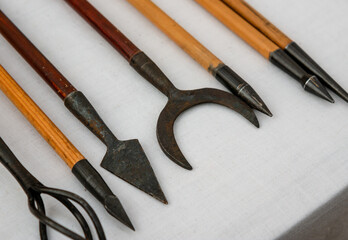 various types of medieval arrows and darts