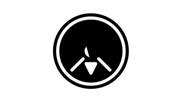 round stimulator animated glyph icon round stimulator sign. isolated on white background