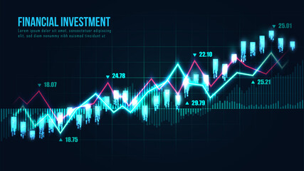Naklejka premium Stock market or forex trading graph in graphic concept suitable for financial investment or Economic trends business idea and all art work design. Abstract finance background. Vector illustration