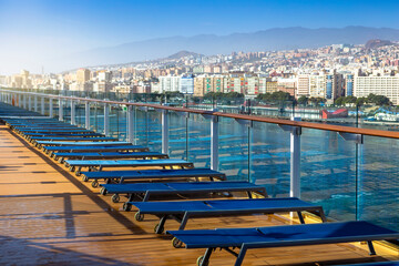 Cruise ship chairs on  upper deck