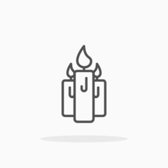 Candles icon. Outline style. Editable Stroke and pixel perfect. Vector illustration. Enjoy this icon for your project.