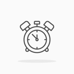 Alarm Clock icon. Outline style. Editable Stroke and pixel perfect. Vector illustration. Enjoy this icon for your project.