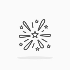 Star Firework icon. Outline style. Editable Stroke and pixel perfect. Vector illustration. Enjoy this icon for your project.